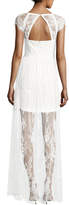 Thumbnail for your product : Parker Black Erika Cap-Sleeve Floral Lace Column Gown, White