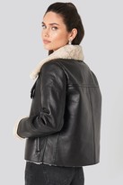 Thumbnail for your product : NA-KD Raw Edge Cropped Aviator Jacket