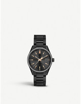 Thumbnail for your product : Tag Heuer Women's Black War1115.Ba0602 Carrera Rose Gold-Plated, Titanium And Diamond Watch