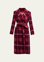 Thumbnail for your product : L'Agence Olina Belted Plaid Coat
