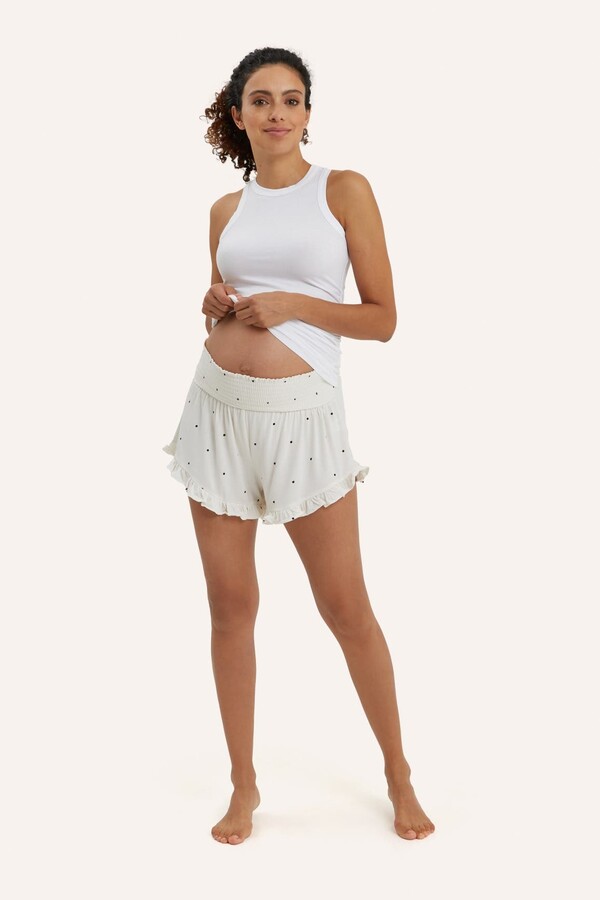 Nom Maternity Fleur Smocked Maternity Shorts