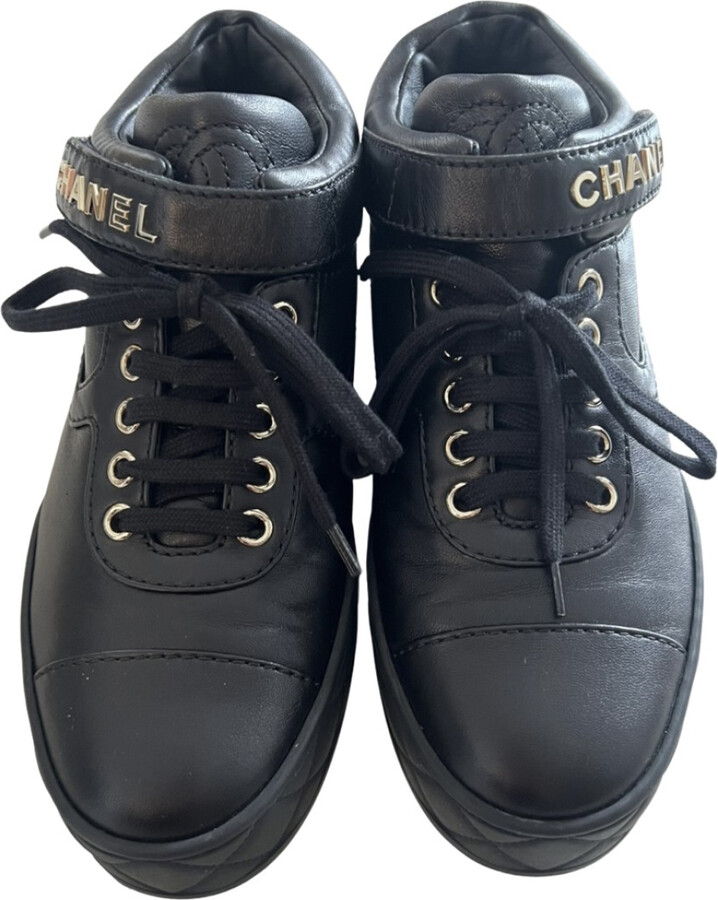 Chanel Ankle Strap leather trainers - ShopStyle Sneakers & Athletic Shoes