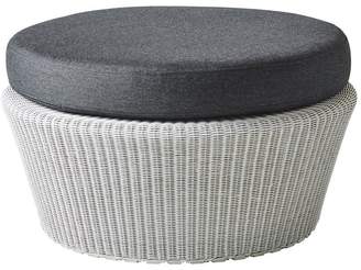 Cane Line Australia Kingston Outdoor Large Footstool/ottoman White Grey With Cushion Options