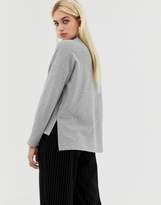 Thumbnail for your product : Noisy May deep v-neck sweatshirt in gray