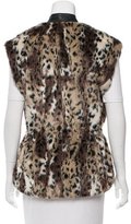 Thumbnail for your product : Rebecca Taylor Leopard Print Faux Fur Vest w/ Tags
