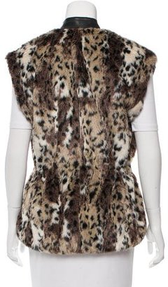 Rebecca Taylor Leopard Print Faux Fur Vest w/ Tags