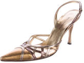 Thumbnail for your product : Dolce & Gabbana Metallic Slingback Pumps