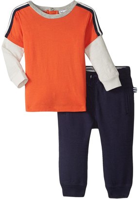 Splendid Two Fer Top With Pant Set (Baby) - Orange - 3-6 Months