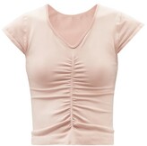 Thumbnail for your product : PRISM² Prism2 - Passionate Ruched V-neck T-shirt - Light Pink