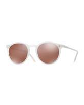 Thumbnail for your product : Oliver Peoples O'Malley NYC Peaked Round Mirrored Sunglasses