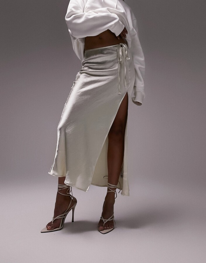 Maxi Skirt Satin Pleated Midi Skirt Topshop Topshop Satin Bias