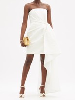 Thumbnail for your product : Carolina Herrera Draped Bandeau Silk-faille Mini Dress - Ivory