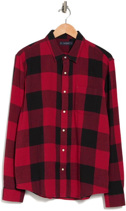 MEETWARM Buffalo Plaid Shirts for Mens Big and Tall,Casual Long Sleeve Loose Fit Button Down Check Tops 