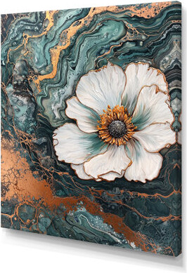 Mercer41 Emerald Serenade Of Anemone Flowers III - Poppies Canvas Print