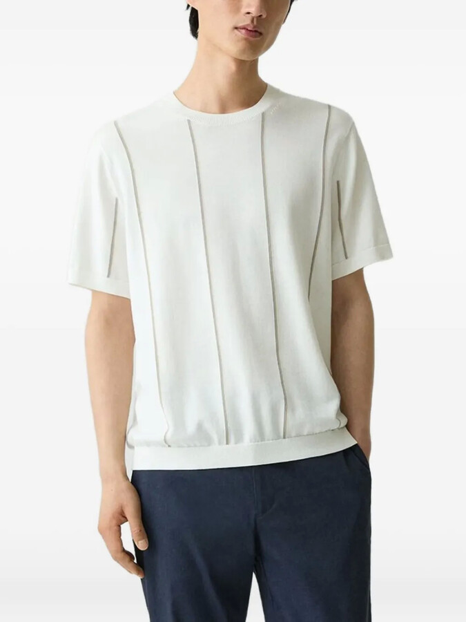 Theory Striped Cotton Sweater