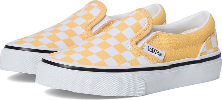 Vans Kids Classic Slip-On (Little Kid) Kids Shoes Color Theory Checkerboard Banana Cream : 11.5 Little Kid M, Canvas