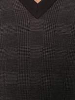 Thumbnail for your product : Brioni V-neck checked jumper