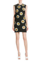Thumbnail for your product : Victoria Beckham Victoria Crepe Shift Dress with Sequin Flower Applique