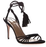 Thumbnail for your product : Aquazzura Black Suede Ankle Tie Sandals
