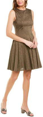 Theory Peplum Linen-Blend A-Line Dress