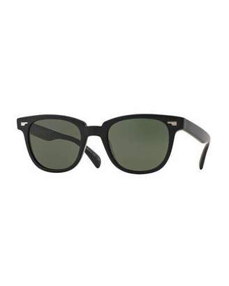 Oliver Peoples Masek 51 Semi-Matte Acetate Sunglasses, Black