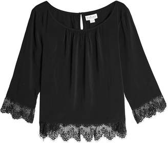 Velvet Blouse with Lace