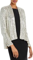 Thumbnail for your product : Eliza J Womens Sequined Open Front Collarless Blazer