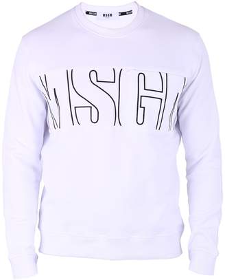 MSGM White Branded Sweatshirt