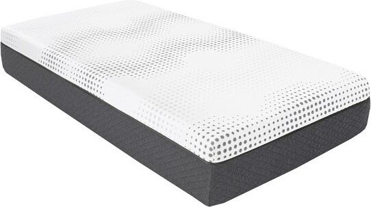 PAGEDGreenTeaGel-InfusedMemoryFoamMattress12InchTwinHybridMattresswithCharcoal-infusedBaseFoamforComfortableSleepWhite
