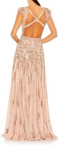 Thumbnail for your product : Mac Duggal Sequin Vines Flutter Sleeve A-Line Gown