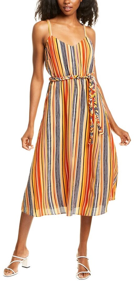 donna morgan crepe sheath midi dress