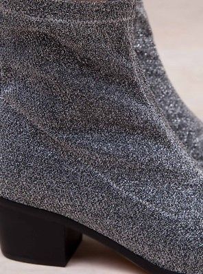 Therapy New Women's Silver Stretch Sparkle Blaze Boots