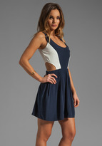 Thumbnail for your product : BB Dakota Ripley Colorblock Cupra Touch Dress in Navy/White