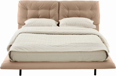 Brayden Studio Queen Size Upholstered Floating Bed Frame with LED Lights, Button-Tufted Headboard, Easy Assembly, No Box Spring Needed