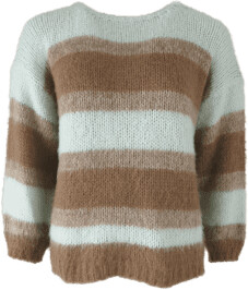 Margaux Mint Striped Boatneck Sweater