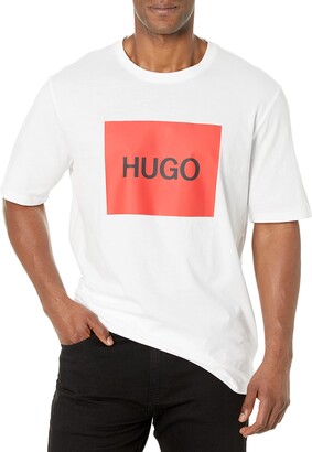 HUGO BOSS mens Dolive Crew Neck Logo Box Jersey T-shirt T Shirt - ShopStyle