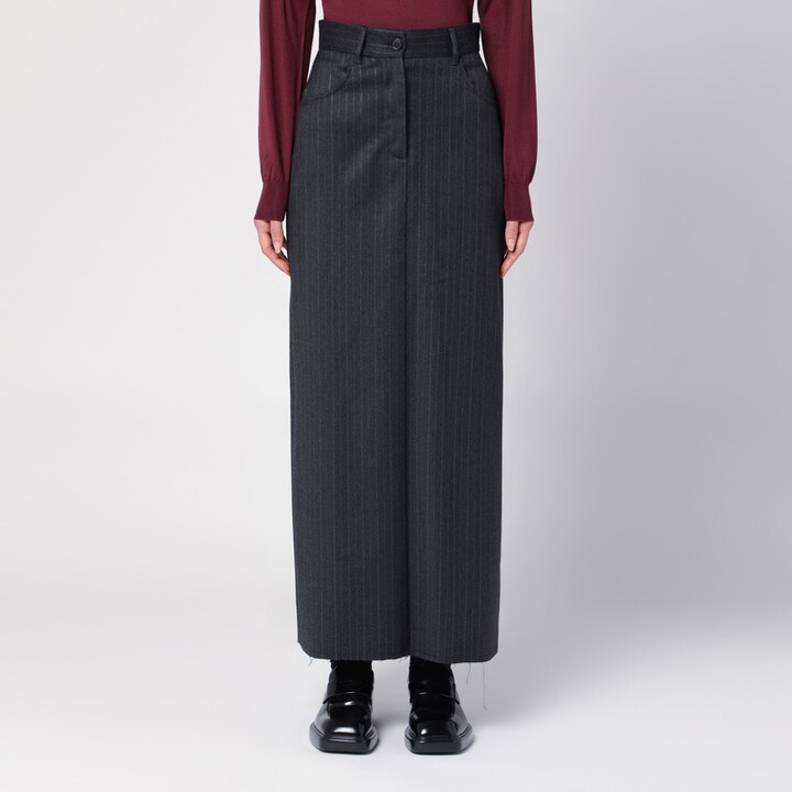 DEPARTMENT 5 Grey pinstripe wool-blend skirt