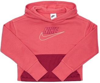 Nike Logo Cotton Blend Cropped Hoodie