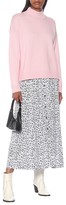 Thumbnail for your product : Ganni Printed high-rise crepe midi skirt
