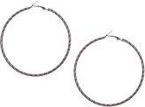 Thumbnail for your product : Wet Seal Textured Diamond Dusted Hoop Earrings