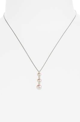 Mikimoto Pearl & Diamond Linear Pendant Necklace