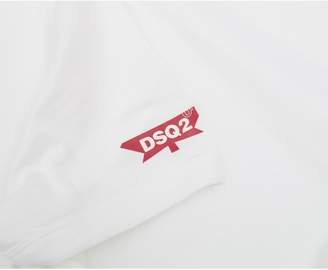 DSQUARED2 Arm Maple Leaf Crew Neck T-shirt Colour: WHITE, Size: XXL
