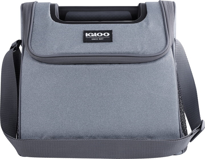 Igloo 18 Can Capacity Laguna Gripper Soft Sided Cooler, Gray Twill with Ibiza Blue