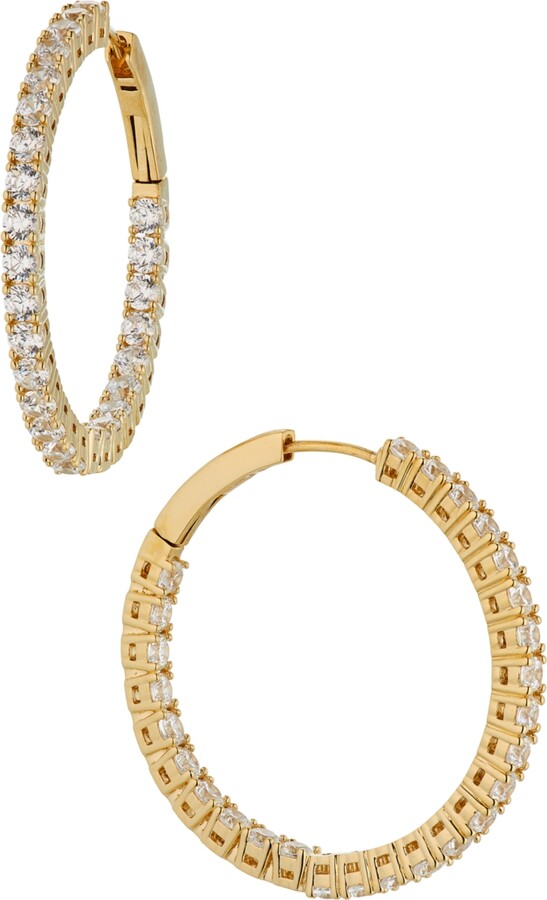 Eliot Danori Cubic Zirconia Medium Hoop Earrings, Created for Macy's
