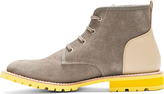 Thumbnail for your product : Junya Watanabe Grey & Beige Lace-Up Ankle Boots