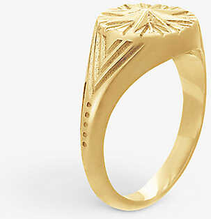 Rachel Jackson North Star 22ct yellow gold-plated sterling silver signet ring