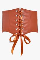 Thumbnail for your product : boohoo Kelsey PU Lace Up Corset Belt