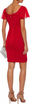 Thumbnail for your product : Herve Leger Tulle-trimmed Cloque-bandage Mini Dress