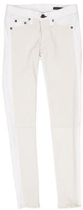 Rag & Bone Leather-Accented Skinny Jeans