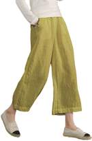 Thumbnail for your product : Ecupper Womens Loose Cotton Capris Plus Size Casual Elastic Waist Trouser Cropped Wide Leg Pants M